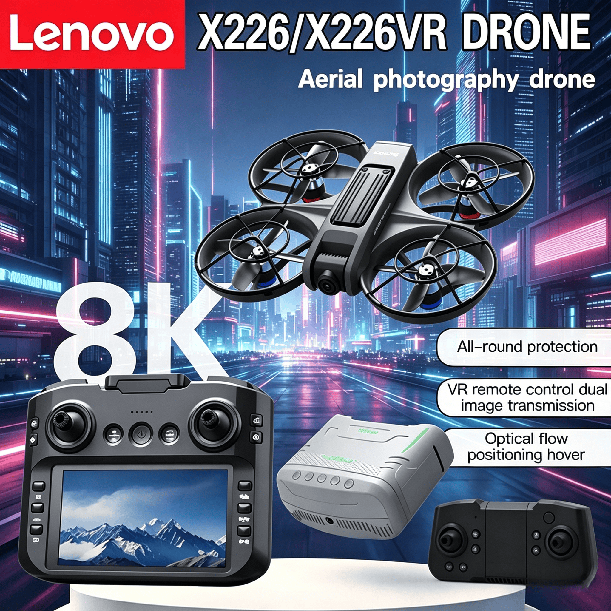 Drone Rc X226 - Lenovo X226/X226VR 8K HD Dual Camera