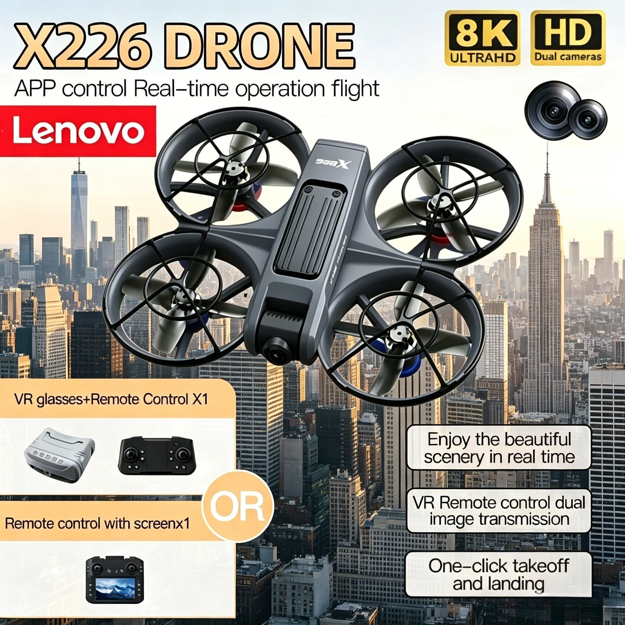 Lenovo X226 X226VR 8K HD Camer - đánh giá và giá Drone Rc X226