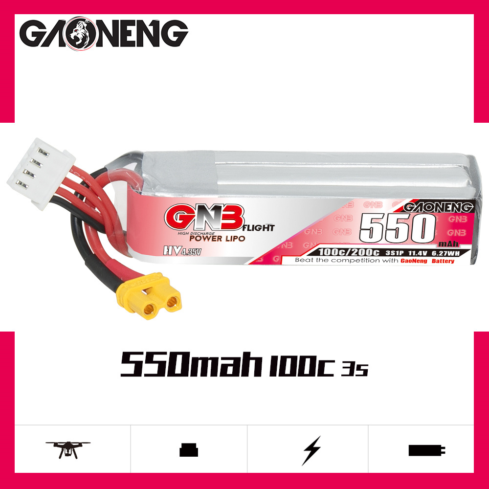 GNB HV 11.4V 550mAh 100C/200C  - đánh giá và giá Drone Carrera Rc
