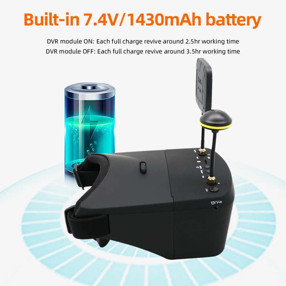 EV800D 5.8G 40CH 5 Inch 800*48 - đánh giá và giá Fpv Goggles Headset