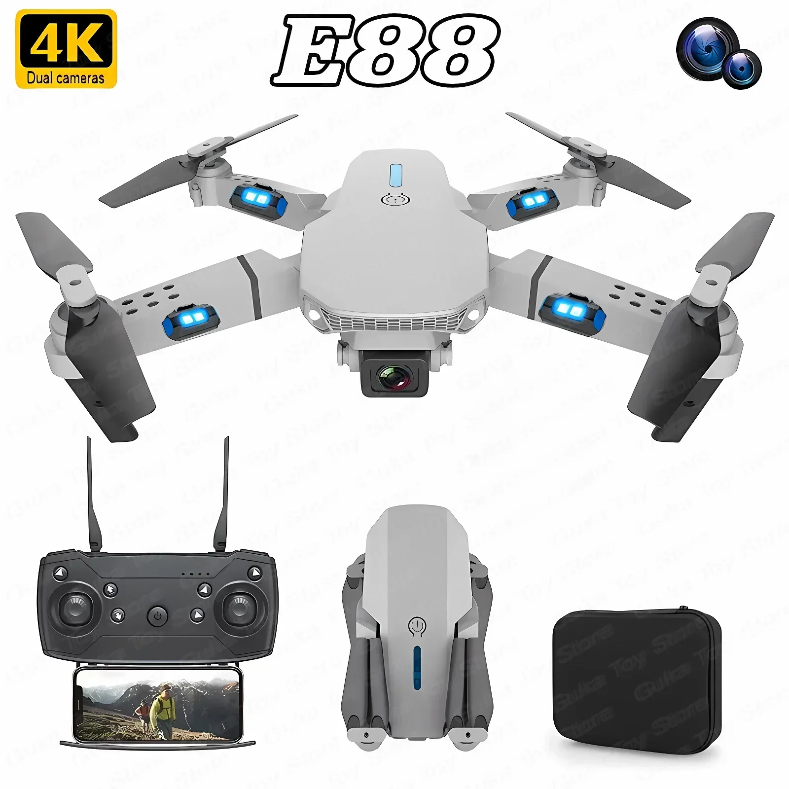 E88 Pro WIFI FPV Drone Wide An - đánh giá và giá Drone Rc Holder