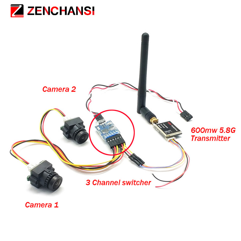 3 channel Dual Video camera CM - đánh giá và giá Fpv Goggles Headset