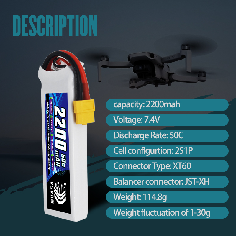 VSVAW 7.4V 2200mah 2S Drone Li - đánh giá và giá Drone Carrera Rc