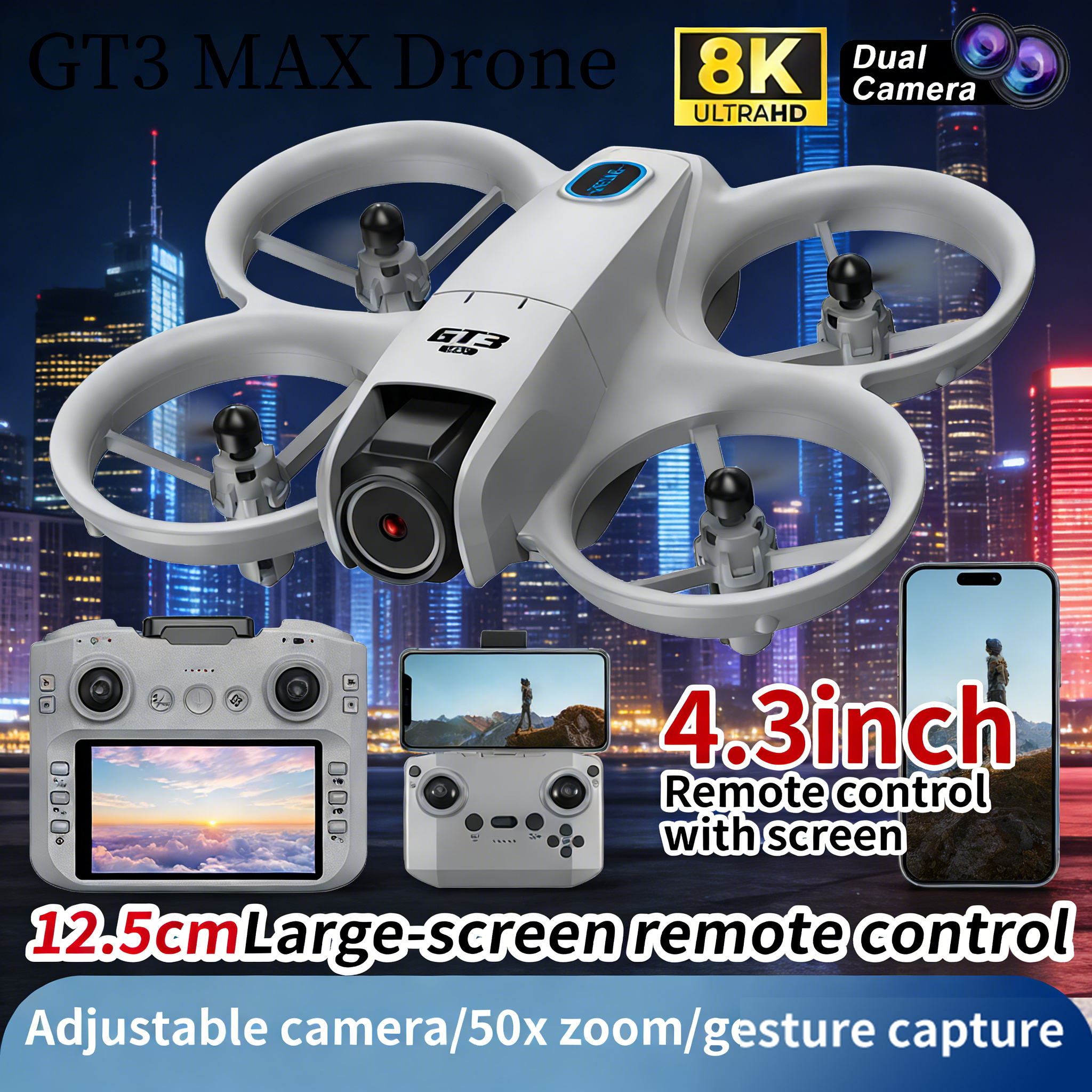 New GT3 Drone 8K HD Remote Con - đánh giá và giá Drone Pro Rc Ufo