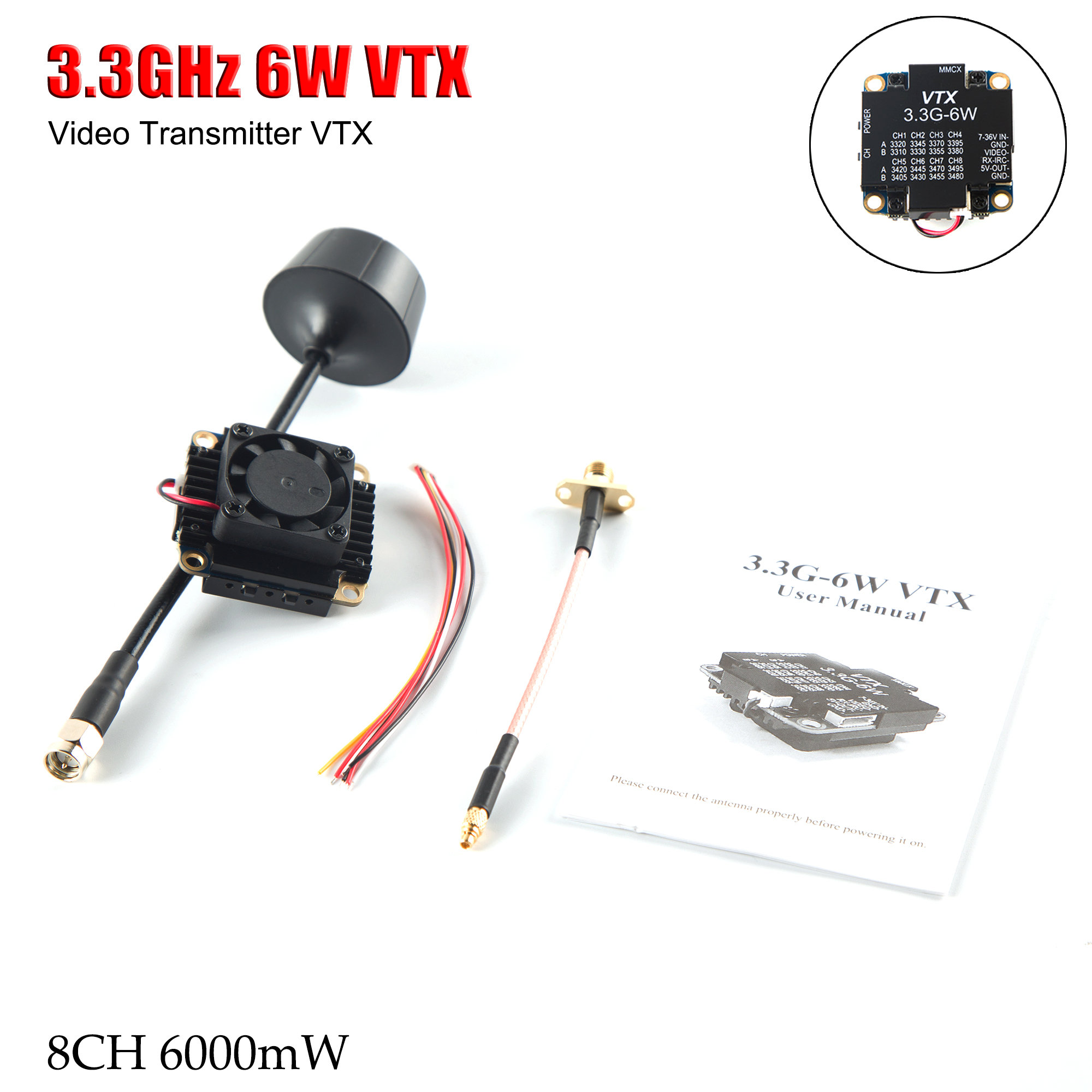 FPV Video Transmitter 3.3G 6W  - đánh giá và giá Drone Rc Controller
